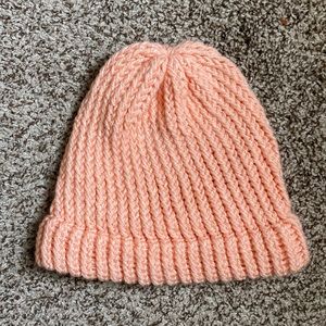 New! Hand Crafted Knit Winter Hat Blush Pink